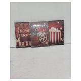 Movie Night Cinema 3-Piece Canvas Wall Art