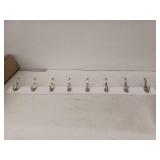 Modern White Wall Mounted Coat Rack with 8 Hooks  36 1/2"