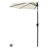 Large 9 ft half Round Outdoor Patio Umbrella with Black Frame