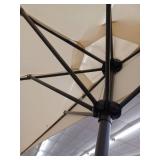 Large 9 ft half Round Outdoor Patio Umbrella with Black Frame