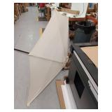 Large 9 ft half Round Outdoor Patio Umbrella with Black Frame