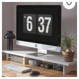 Modern Dual Monitor Stand Riser in White