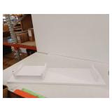 Modern Dual Monitor Stand Riser in White