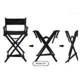 Professional Folding Directors Chair with Blue and Black Interchangeable Seat Covers