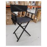 Professional Folding Directors Chair with Blue and Black Interchangeable Seat Covers