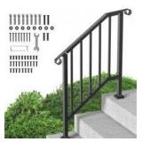Black Steel Outdoor Stair Handrail Kit
