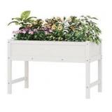 Elevated White Garden Planter Box with Legs