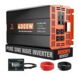 4000 Watt Pure Sine Wave Inverter 12V DC to 110V/120V AC Converter