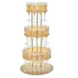 Offset Metal Champagne Flute Holder Stand for Party 3-Tier