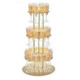 Offset Metal Champagne Flute Holder Stand for Party 3-Tier