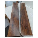 Heimlove 48 Inch Floating Shelves for Wall 8 Inch Deep Rustic Brown Shelves, Set of 2