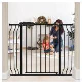 HOOEN Wide Baby Gates for Doorway Stairs 30" Tall 38.5-43.5 Inch Wide, Black