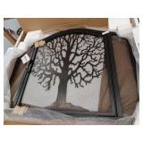Plow & Hearth Small Tree of Life Fireplace Fire Screen with Door  in Black