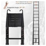 20FT Telescoping Extension Ladder-Black with Hooks