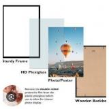 Modern 24x32 Black Wood Poster Frame with HD Plexiglass, set of 3