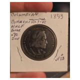 1893 Columbus silver half dollar in very fine condition