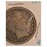 1899 Barber silver half dollar