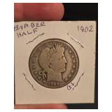 1902 Barber silver half dollar