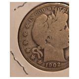 1902 Barber silver half dollar