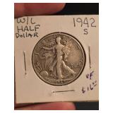 1942-S walking Liberty Silver half dollar