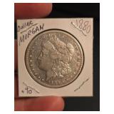 1880 Morgan silver dollar