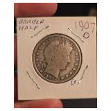 1907-O Barber silver half dollar