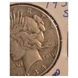 1934-S Peace silver dollar