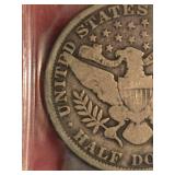 1909 Barber silver half dollar