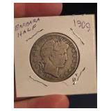 1909 Barber silver half dollar