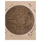 1909 Barber silver half dollar