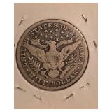 1911  Barber silver half dollar