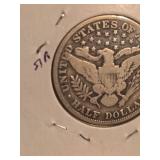 1911  Barber silver half dollar