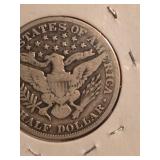 1911  Barber silver half dollar