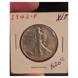 1942-P Walking Liberty Silver half dollar