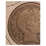 1915-S Barber silver half dollar