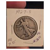 1927-S Walking Liberty Silver half dollar
