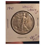 1941 Walking Liberty Silver half dollar