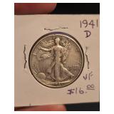 1942-D Walking Liberty Silver half dollar