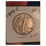 1993-D Walking Liberty Silver half dollar