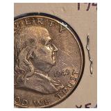 1949 Franklin silver half dollar