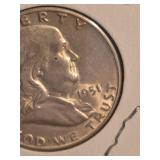 1951-S Franklin silver half dollar