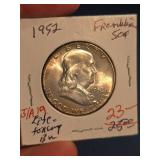 1952 Franklin silver half dollar