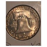 1952 Franklin silver half dollar