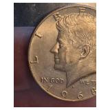 1968 Kennedy silver half dollar