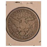 1997 Barber silver quarter