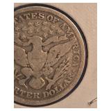 1997 Barber silver quarter