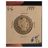 1899 Barber silver quarter