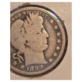 1899 Barber silver quarter