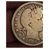 1900 Barber silver quarter
