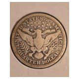 1907 Barber silver quarter